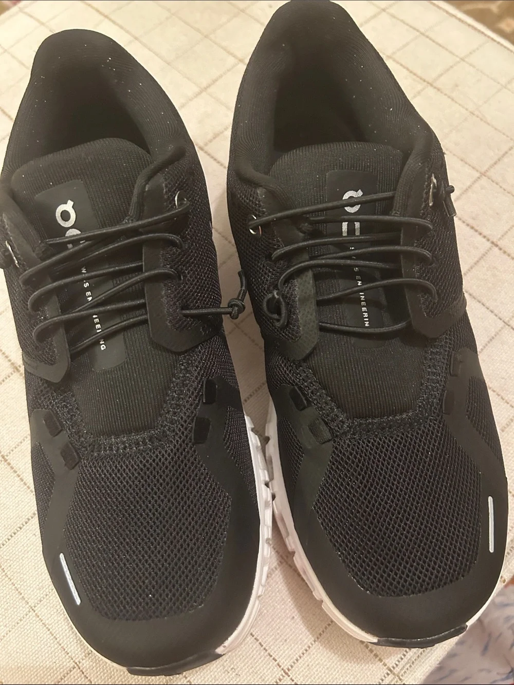 On Running Women’s Black and  White Cloud 6 Running Shoes